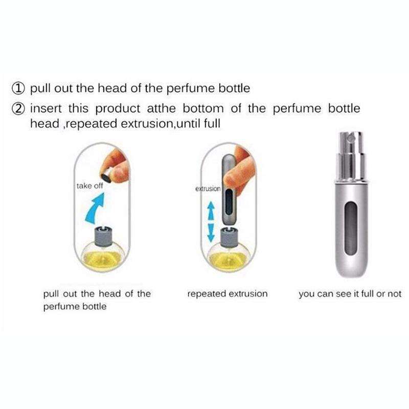 Portable Mini Aluminum Refillable Perfume Bottle Spray Empty Cosmetic Containers Atomizer, Capaci...