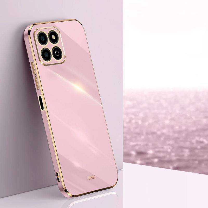 For Honor X8a 2023 XINLI Straight Edge 6D Electroplate TPU Phone Case(Cherry Purple)