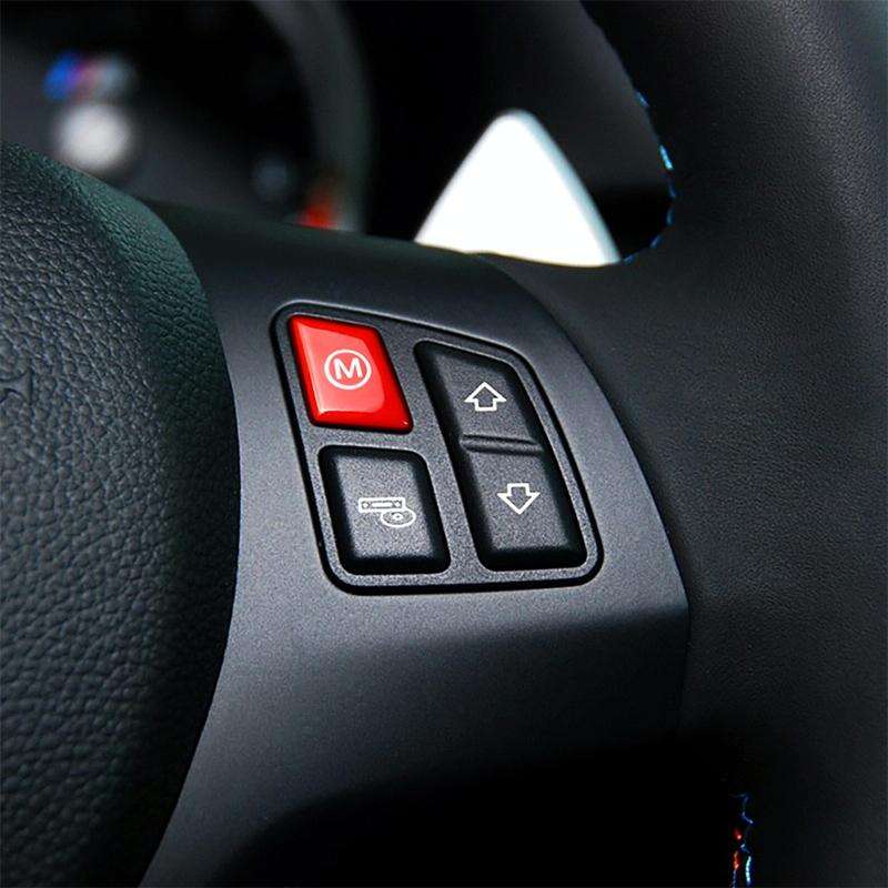 Wheel M Fashion Button Switch Trim Cover for BMW 3 series E90 E92 E93 M3 2007-2013(Red)