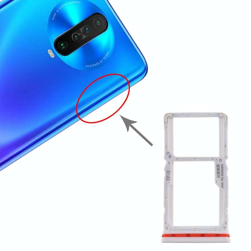 SIM Card Tray + SIM / Micro SD Card Tray for Xiaomi Redmi K30 4G(White)