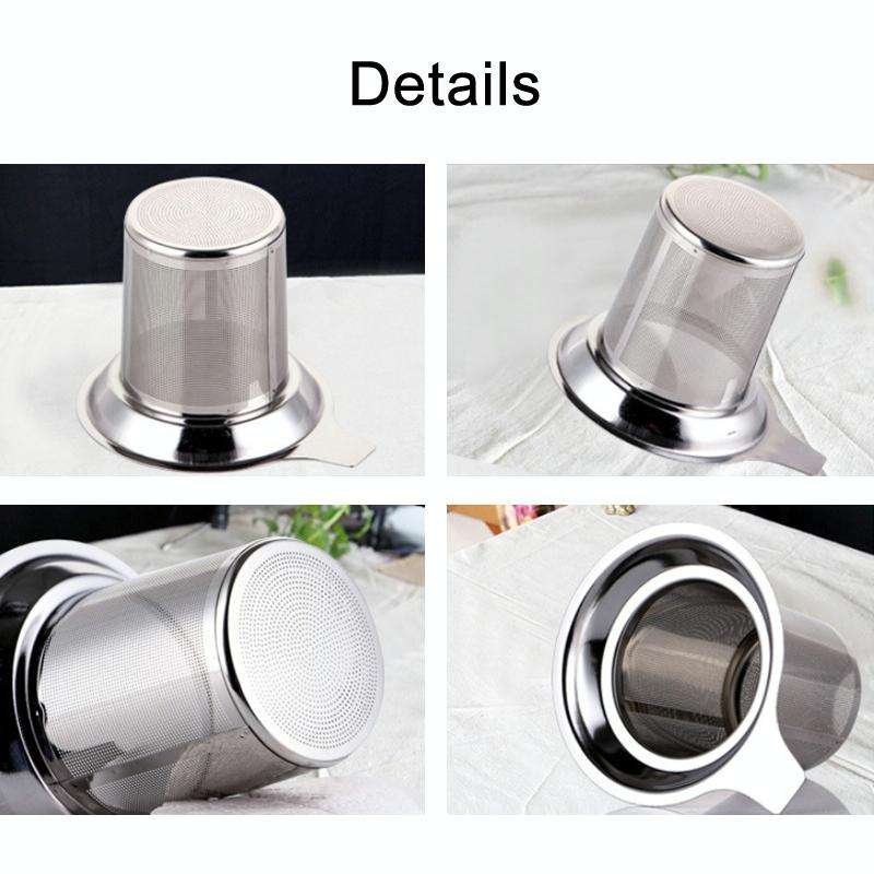 304 Stainless Steel Teapot Flat Bottom High Density Strainer With Handle(Silver)