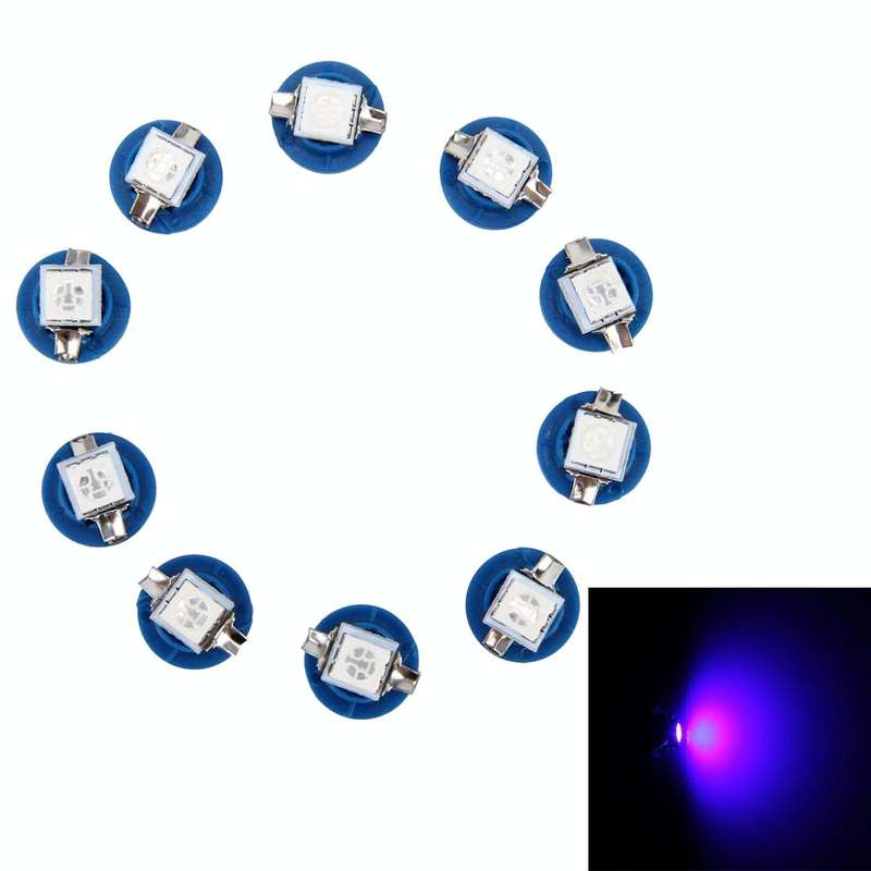 10 PCS 0.5W B8.5 Wedge Instrument Panel LED Light Dashboard Gauge Cluster Indicator Lamp Bulb(Blu...