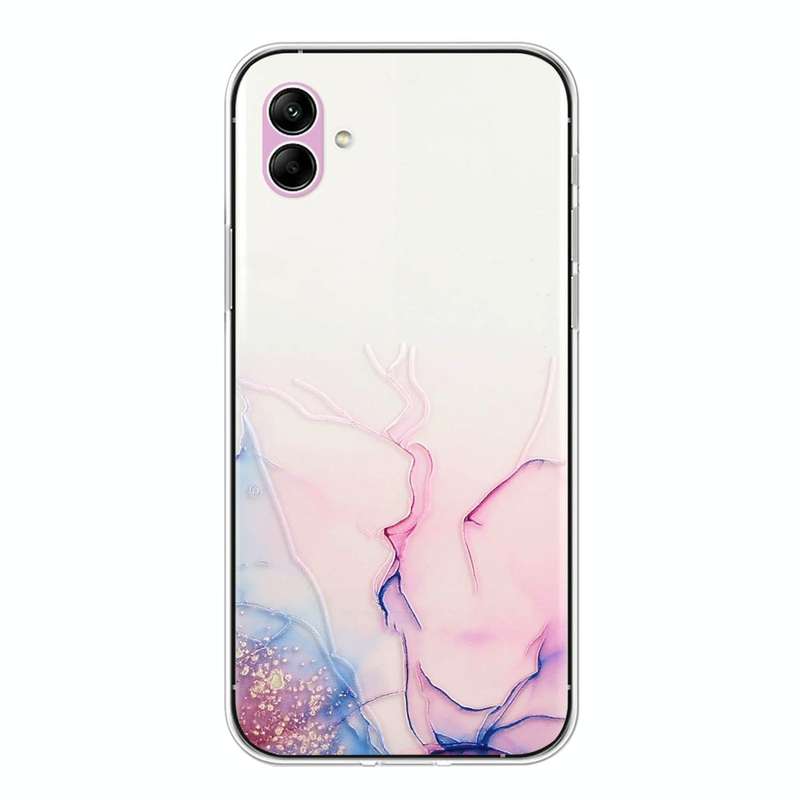 For Samsung Galaxy A04e Hollow Marble Pattern TPU Precise Hole Phone Case(Pink)