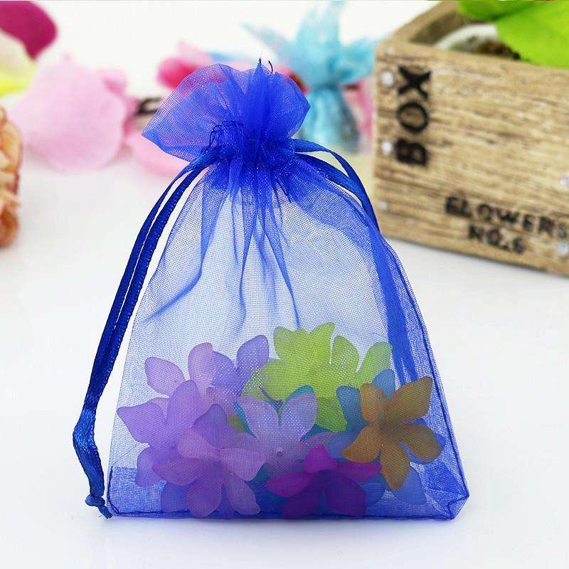 100 PCS Gift Bags Jewelry Organza Bag Wedding Birthday Party Drawable Pouches, Gift Bag Size:7X9c...