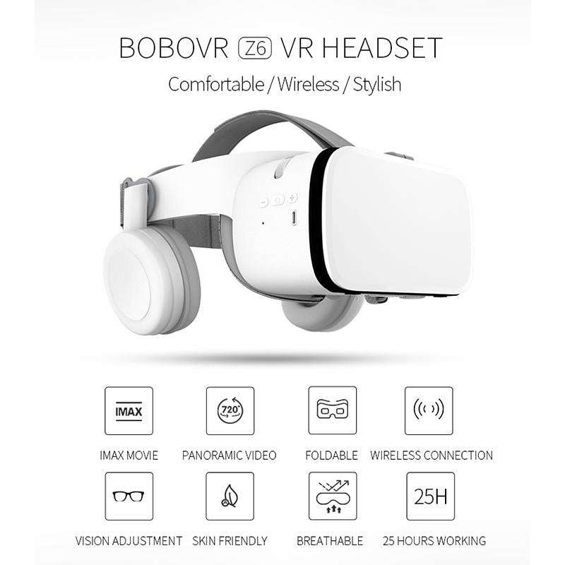 BOBOVR Z6 Virtual Reality 3D Video Glasses Suitable for 4.7-6.3 inch Smartphone with Bluetooth He...