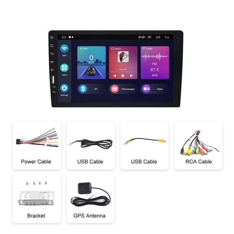 A3236 9 inch Android 11 Single Butt MP5 Player, Style: Carplay 1+16G(Standard)