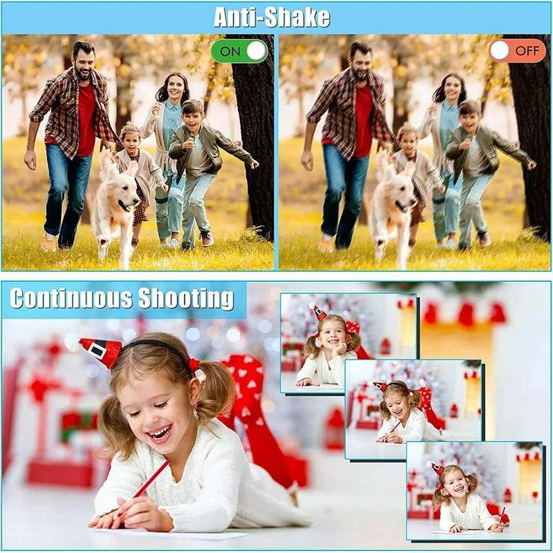 2.4-inch TFT Color Screen HD Digital Camera Portable Travel 8X Zoom Smart Camera(Silver Standard)