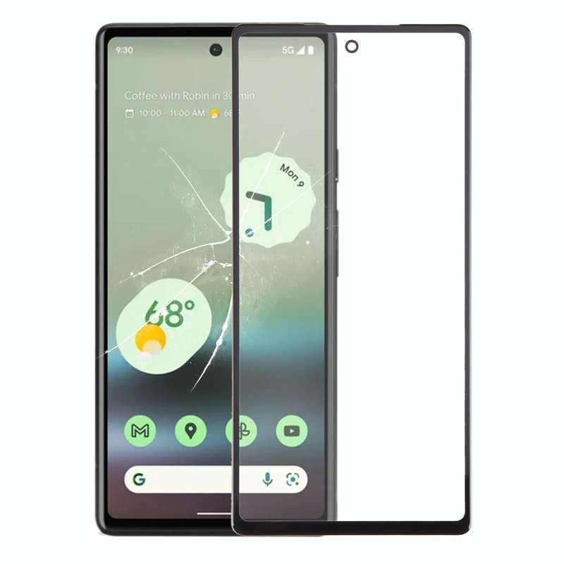 For Google Pixel 6a Front Screen Outer Glass Lens with OCA Optically Clear Adhesive