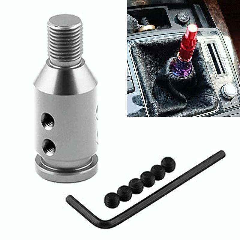 Car Threaded Shifter Gear Shift Knob Adapter 12 x 1.25 (Silver)