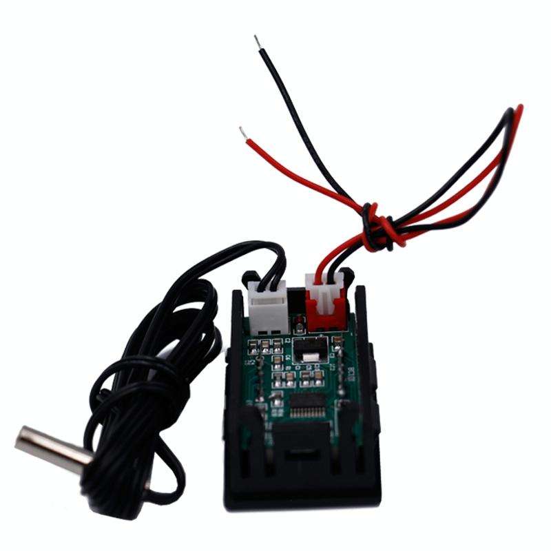50~110C LED Temperature meter Detector Sensor Probe 12V Digital Thermometer Monitor Tester(Blue)