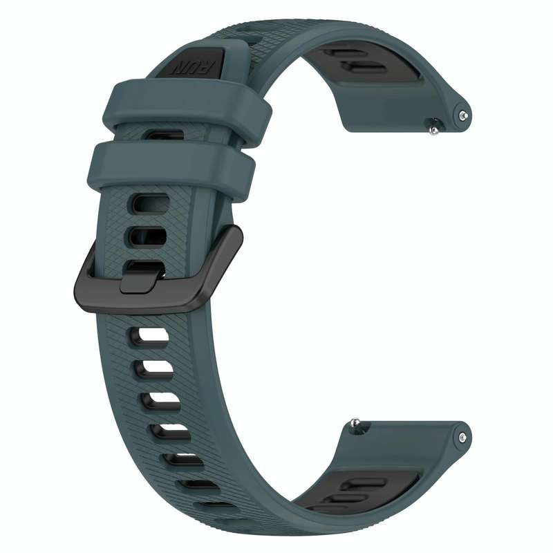 For SUUNTO 9 Peak Pro 22mm Sports Two-Color Silicone Watch Band(Olive Green+Black)