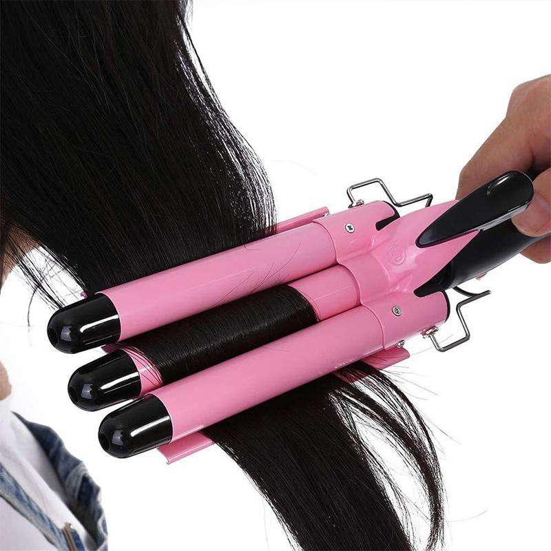 20-32m Automatic Ceramic Perm Splint Hair Curler 3 Barrels Big Wave Hair Curling Iron Tools, Size...