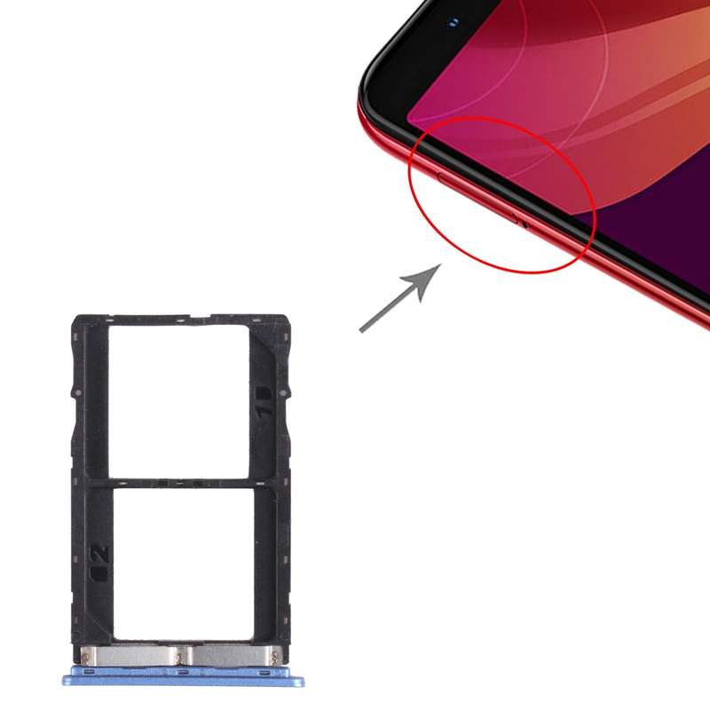 For Infinix Note 5 Stylus X605 SIM Card Tray + SIM Card Tray + Micro SD Card Tray (Blue)