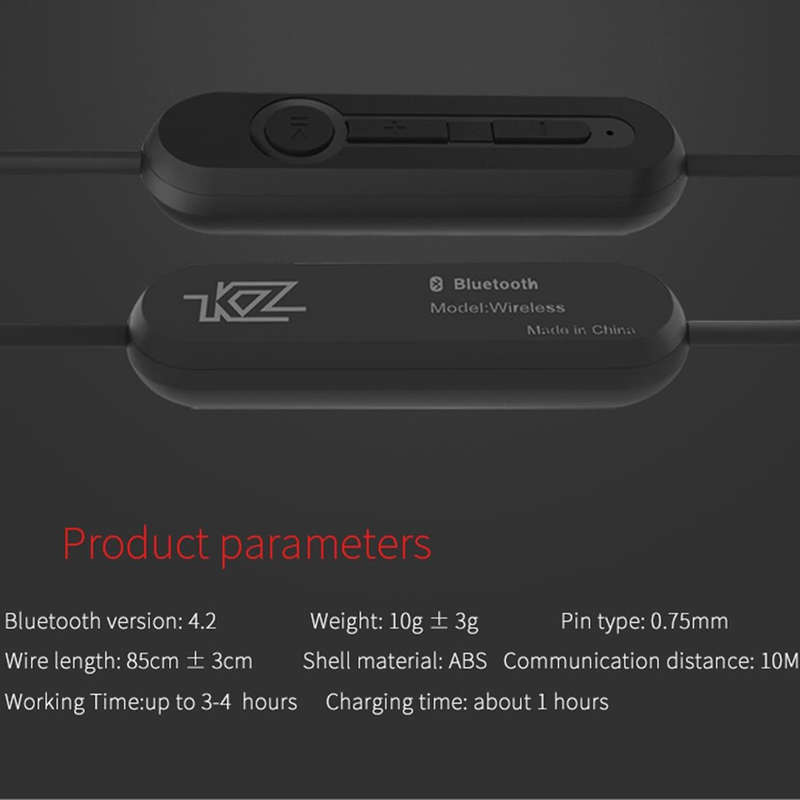 KZ ZS5 85cm Bluetooth 4.2 Wireless Advanced Upgrade Module Earphone Cable(Black)