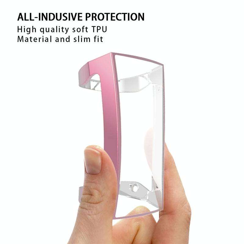For Fitbit Charge 3 / 4 Full Coverage Plating TPU Watch Case(Pink)