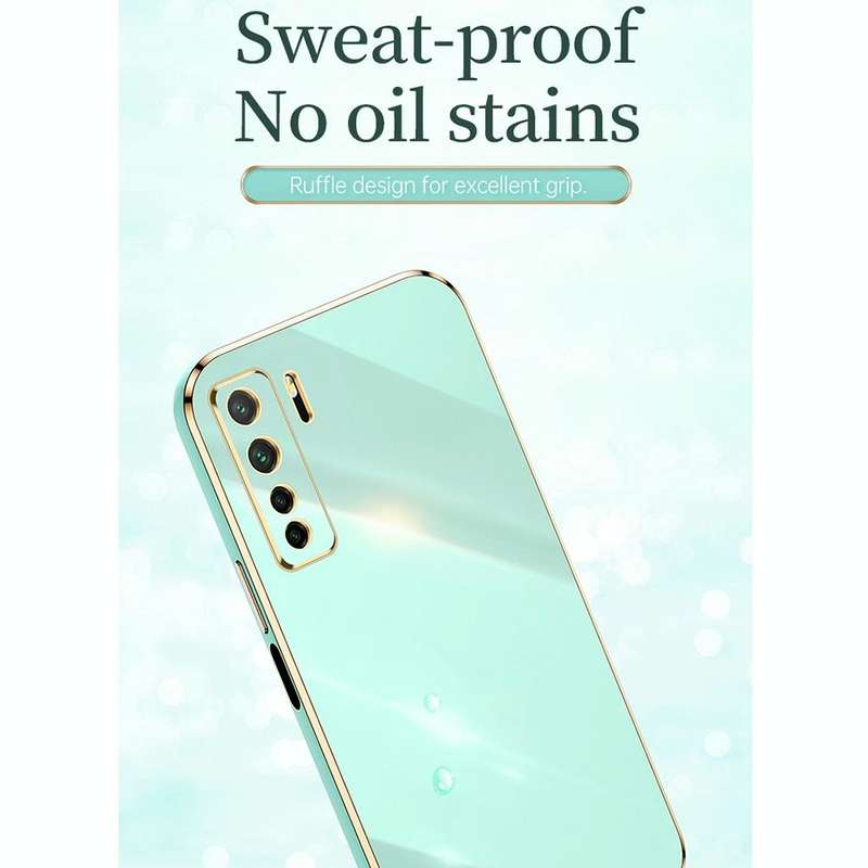 For Huawei nova 7 SE XINLI Straight 6D Plating Gold Edge TPU Shockproof Case with Ring Holder(Cel...