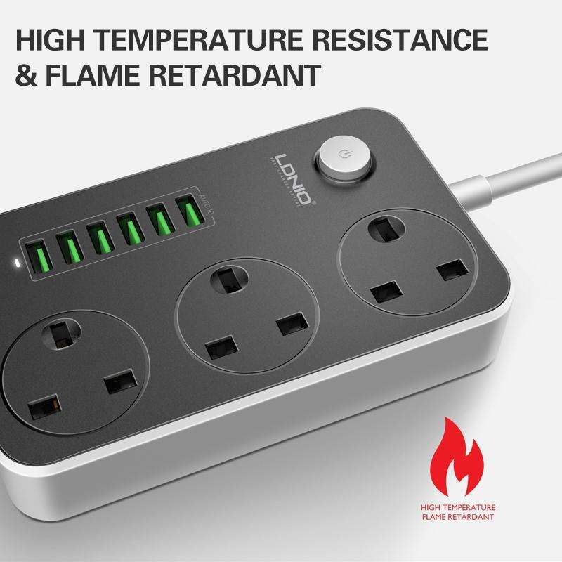 LDNIO SC3604 6 x USB Ports Multi-function Travel Home Office Socket, Cable Length: 2m, US Plug