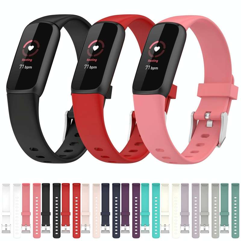 For Fitbit Luxe Silicone Watch Band, Size:S(Black)