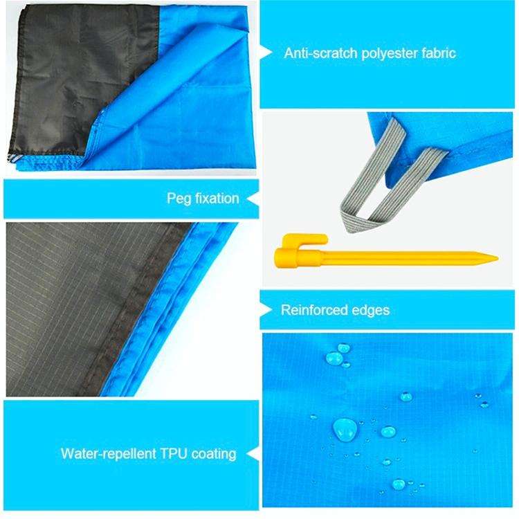 Polyester Waterproof Plaid Cloth Pocket Picnic Mat Outdoor Camping Beach Mat, Size: 2.1 x 2m(Purp...