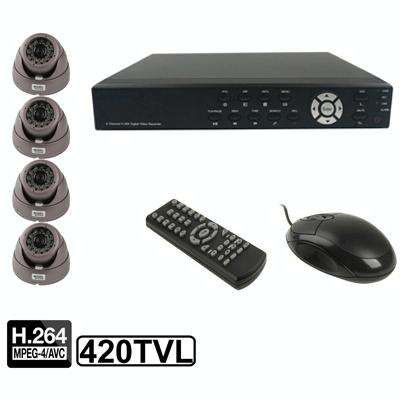 4-CH Embedded Digital Video Recorder Kit (1 / 3 Sony CCD, 420TVL, 24 x IR LED, 6mm Lens, IR Dista...