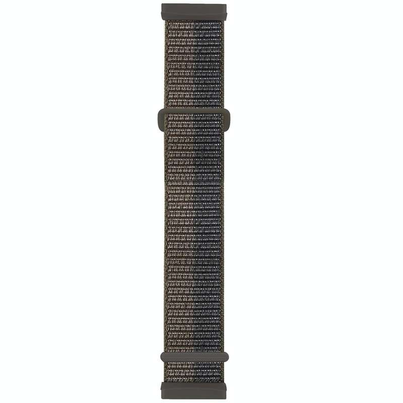 For Fitbit Versa 3 Nylon Rubber Buckle Watch Band(Black Grey)