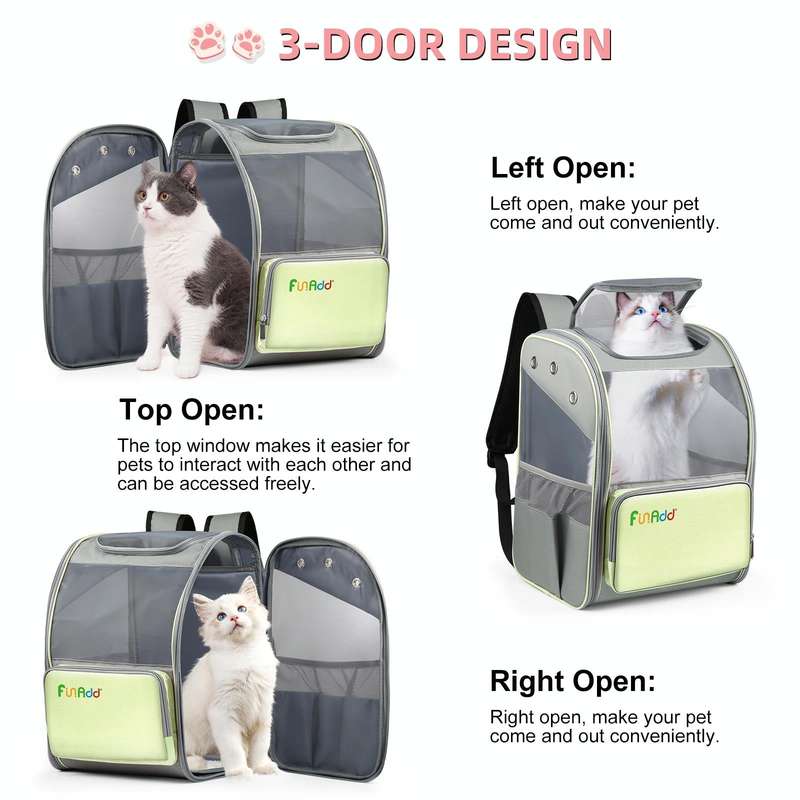 FUNADD Fold Breathable Pet Backpack Outdoor Shoulders Cat Bag(Yellow)
