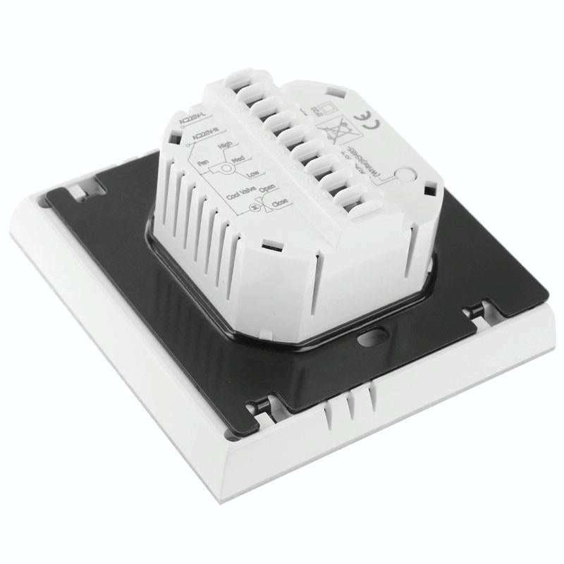 LCD Display Air Conditioning 2-Pipe Programmable Room Thermostat for Fan Coil Unit(White)