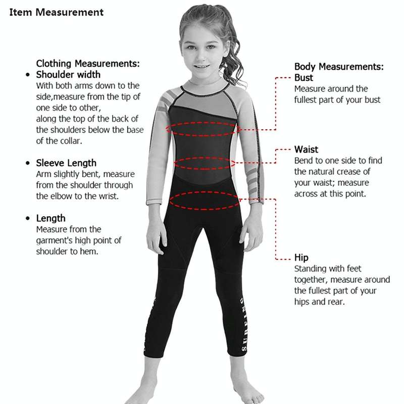 DIVE&SAIL Children Warm Swimsuit One-piece Wetsuit Long Sleeve Cold-proof Snorkeling Surfing Suit...