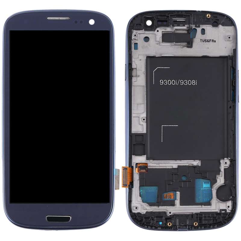Original Super AMOLED LCD Screen for Samsung Galaxy SIII / i9300 Digitizer Full Assembly with Fra...