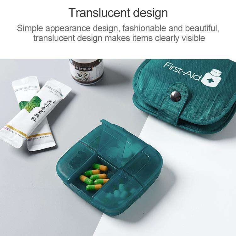 Portable Pill Medicine Storage Box Travel Pill Case Bag Organizer, Color:Red Medicine Box + Medic...