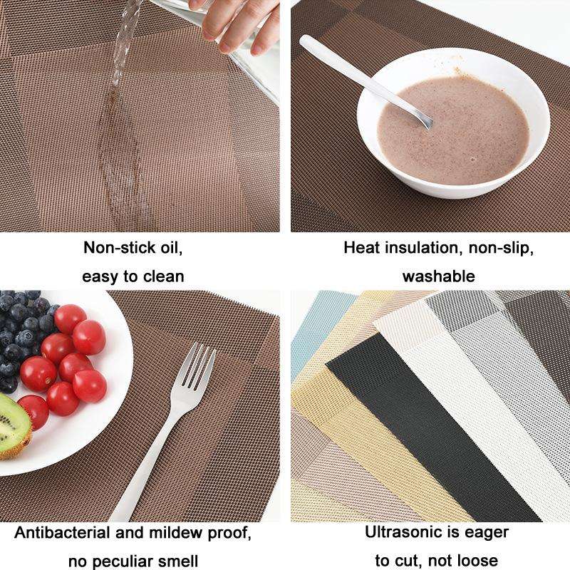 PVC Heat-insulating Non-slip Table Mat(Black)