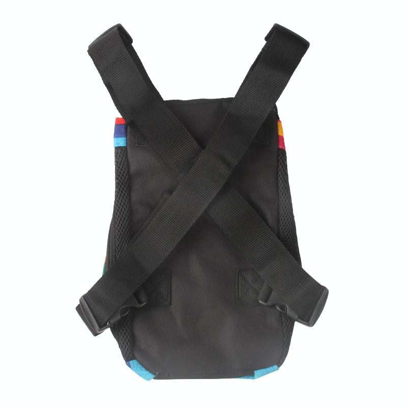 Traveling Portable Pet Chest Backpack Pet Carrier Bag, Size:M(Rainbow striped)