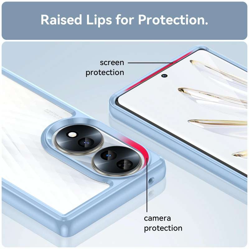 For Honor 70 5G Colorful Series Acrylic + TPU Phone Case(Blue)