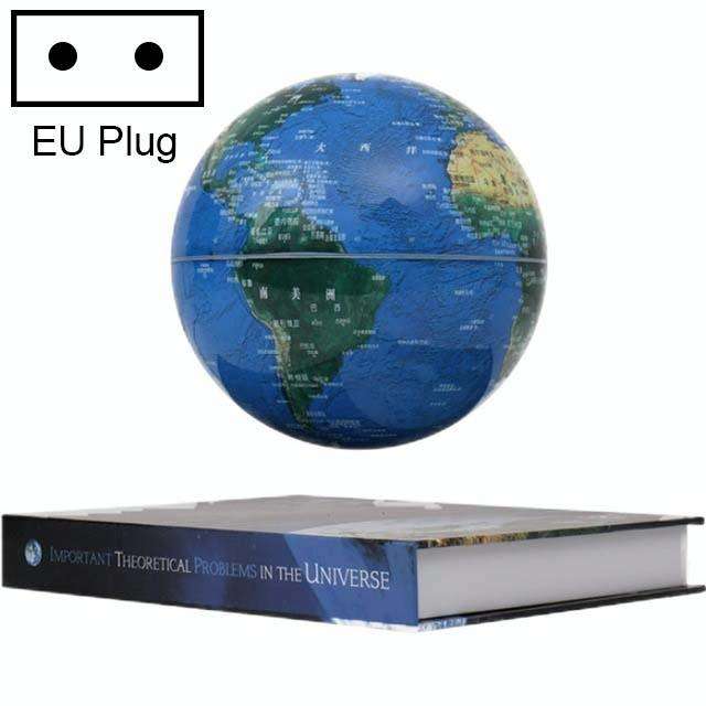6 inch Bilingual Dark Blue White Light Magnetic Levitation Globe + Book Shape Base Office Crafts ...
