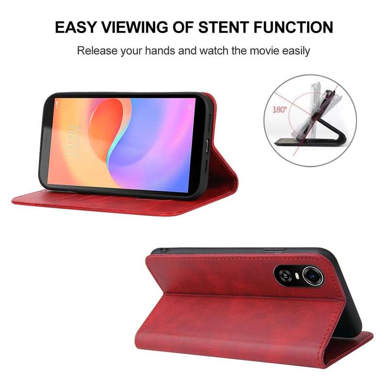 For ZTE Blade A31 Plus Magnetic Closure Leather Phone Case(Red)
