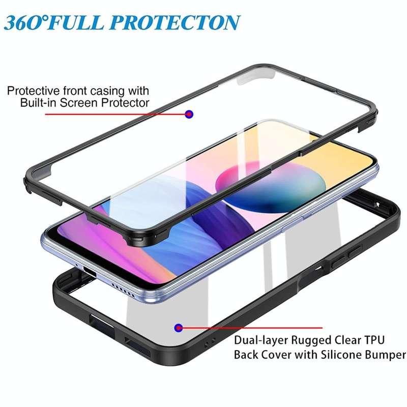 For Xiaomi Redmi Note 10 5G Acrylic + TPU 360 Degrees Full Coverage Phone Case(Black)
