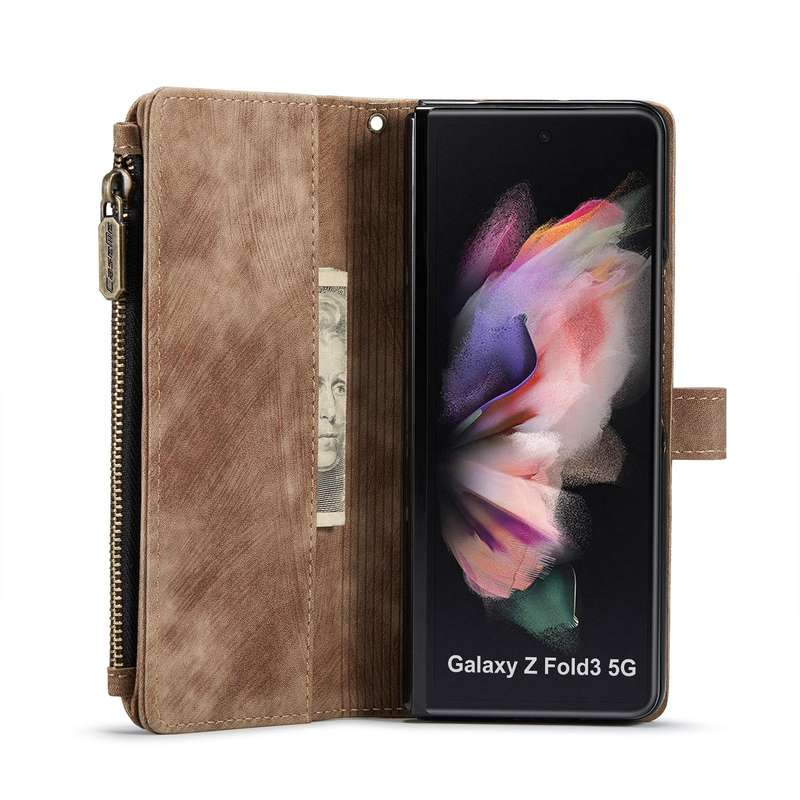 For Samsung Galaxy Z Fold3 5G CaseMe C30 Multifunctional Phone Leather Phone Case(Brown)