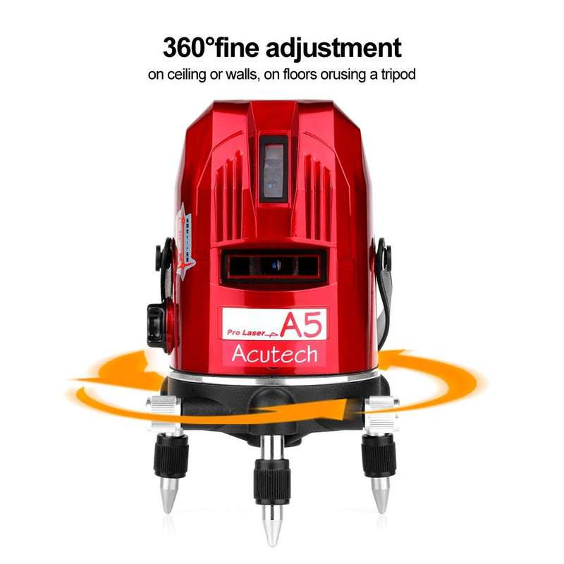 A5 Laser Level 2~5 Line Red Beam Line 360 Degree Rotary Level Self-leveling Horizontal&Vertical A...
