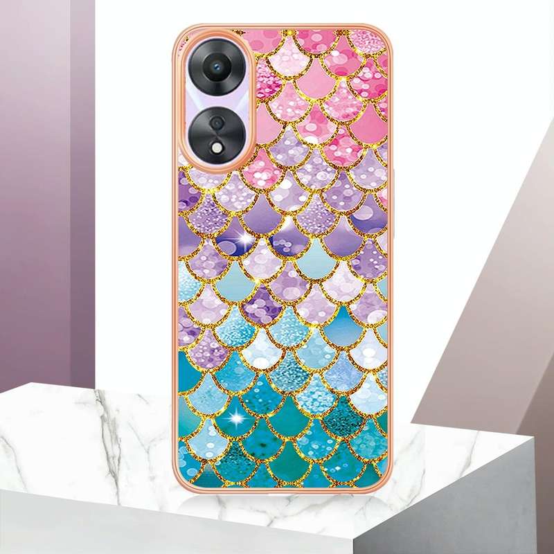 For OPPO A78/A58 Electroplating IMD TPU Phone Case(Colorful Scales)