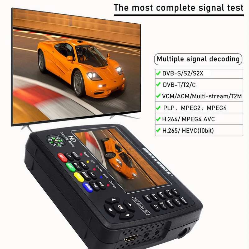 iBRAVEBOX V10 Finder Pro 4.3 inch Display Digital Satellite Meter Signal Finder, Support DVB-S/S2...