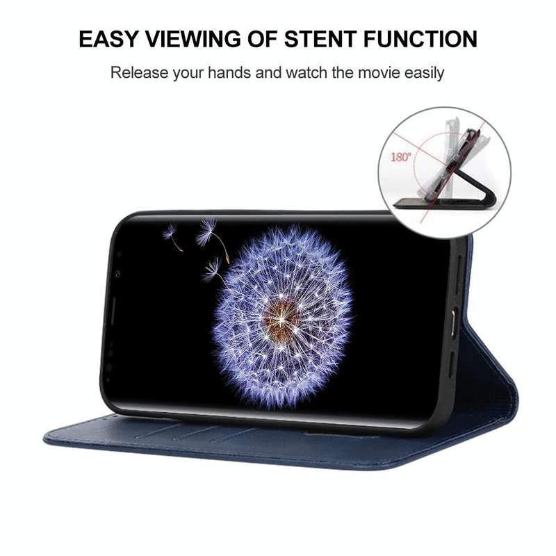 For Samsung Galaxy S9 Magnetic Closure Leather Phone Case(Blue)