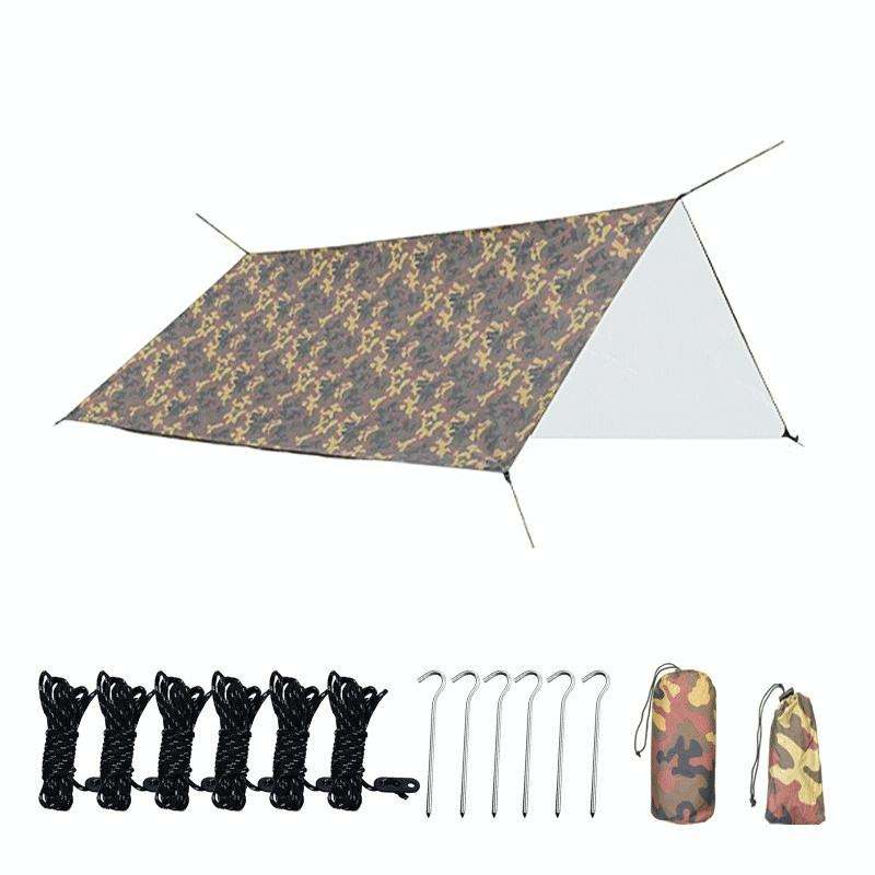 3X4m Waterproof Tent Tarp Square Canopy Polyester Sunshade Floor Mat(Camouflage)