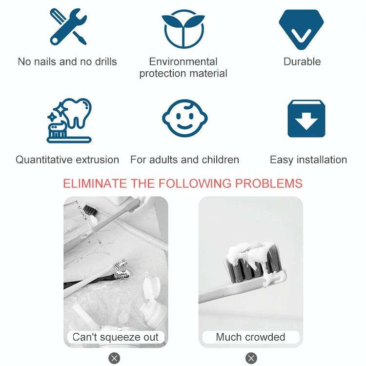 Automatic Toothpaste Squeezing Wall-mounted Toothpaste Rack(Ocean Blue+White)