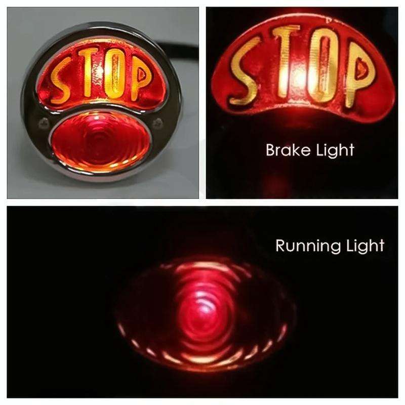 Motorcycle Universal Retro Classic LED Tail Lights(Black)