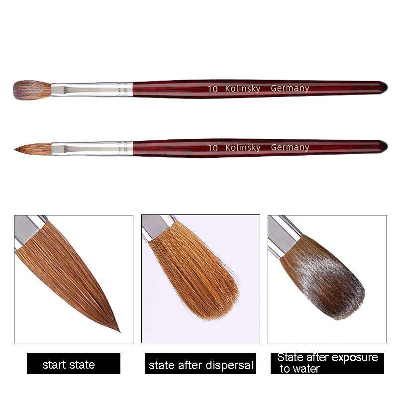 Red Wood Handle Kolinsky Hair Nail Art Brush No. 6