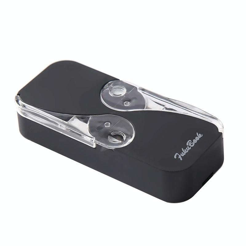 FukuBook Portable Mini Automatic Opening and Closing Floss Storage Box with Floss(Black)