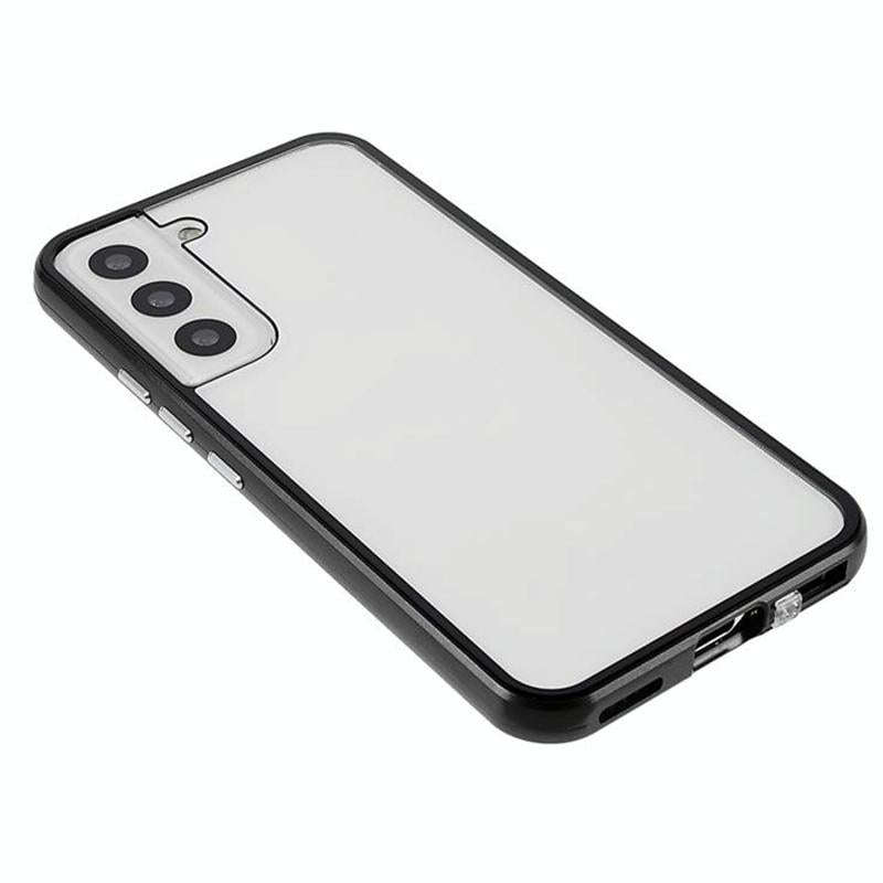 For Samsung Galaxy S21 5G Anti-peeping Magnetic Double-sided Tempered Glass Phone Case(Silver)