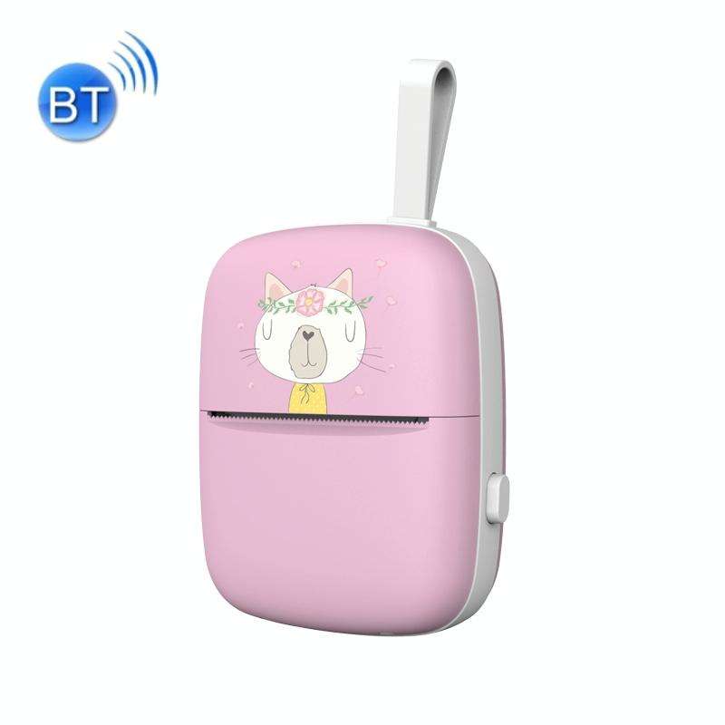 Portable Mini Thermal Printer Bluetooth Mobile Phone Photo Pocket Printer(English Version (Pink))