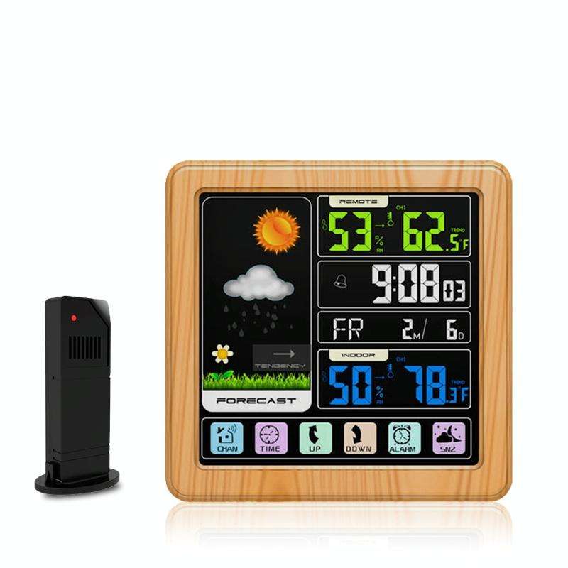 TS-3310 Wireless Weather Clock Multifunctional Color Screen Clock Creative Home Touch Screen Ther...
