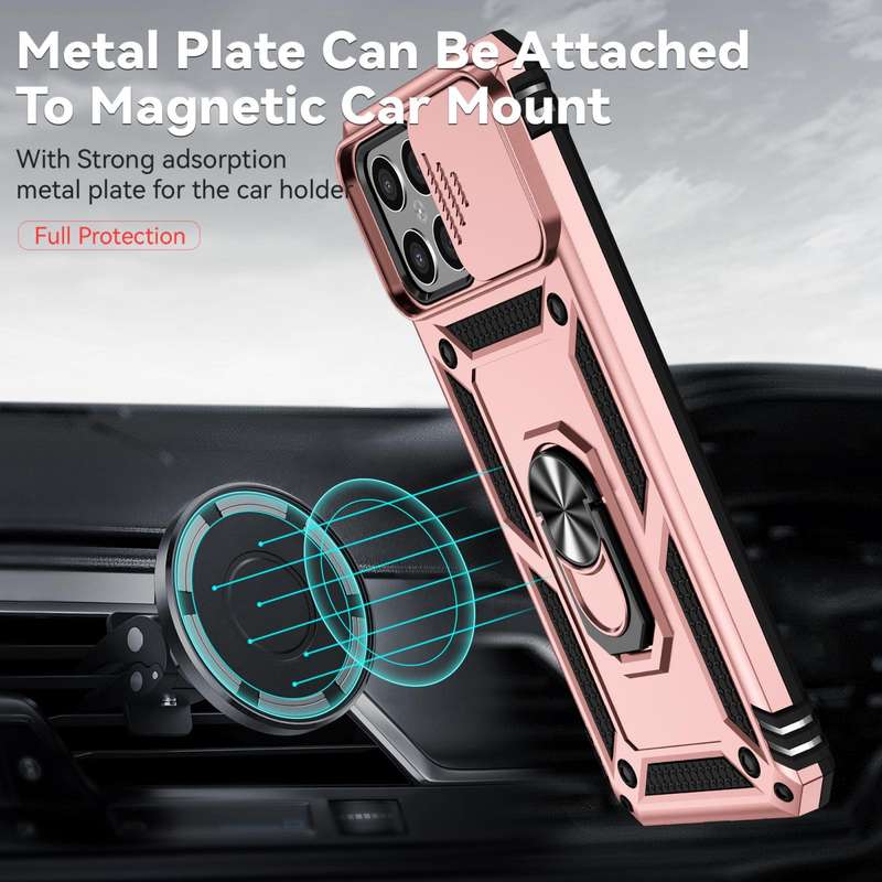 For Honor X8 Sliding Camshield Holder Phone Case(Rose Gold)
